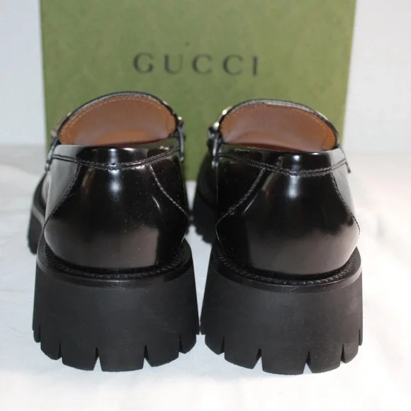 Gucci Black Leather Loafers with Metallic Detail - Picture 4 of 5